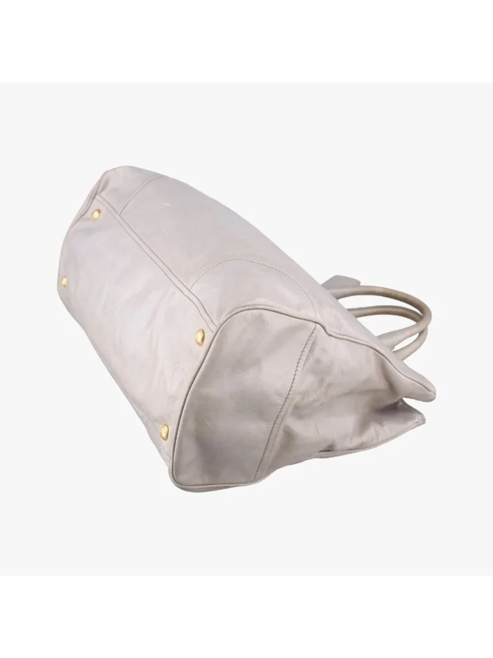 Prada Calf Shine Cles I Beige Leather Shoulder